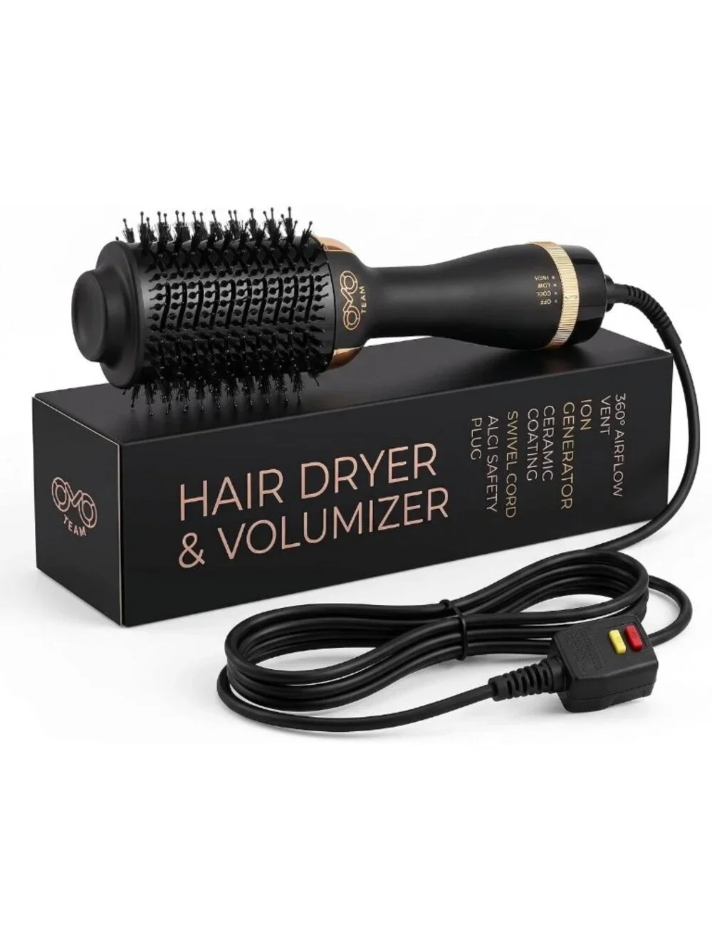 Professional Hot Air Brush & Volumizer for Women - 75MM Oval Blowout Dryer
